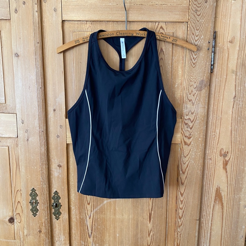 Athleta lightning tank black supersonic crop top